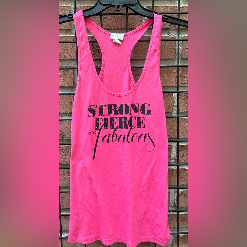 Can Pink Graphic Tank Top